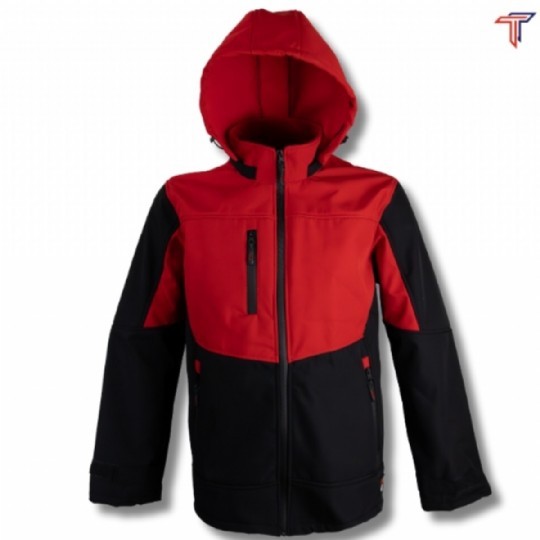 SOFTSHEEL MONT PARÇALI KAPŞONLU (Siyah-Kırmızı)
